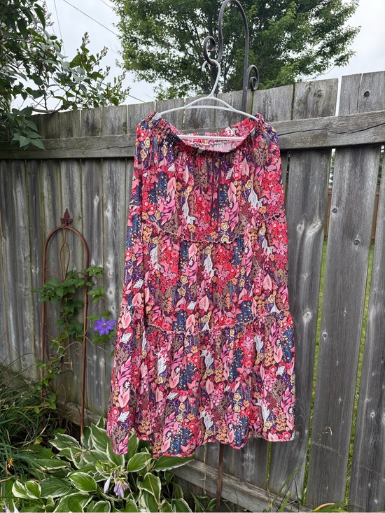 Dresses & Skirts - Bohemian Pink Floral Tiered Maxi Skirt